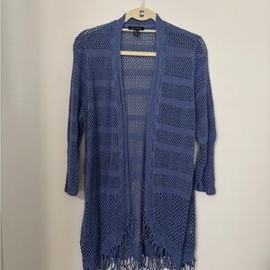 H by Halston Blue Open-Knit Cardigan Size L - New - Washed but never worn.